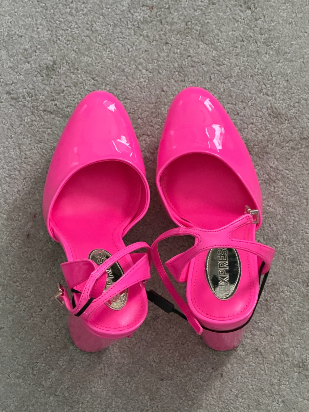 Express Hot Pink Patent Platform Heels - Picture 5 of 5